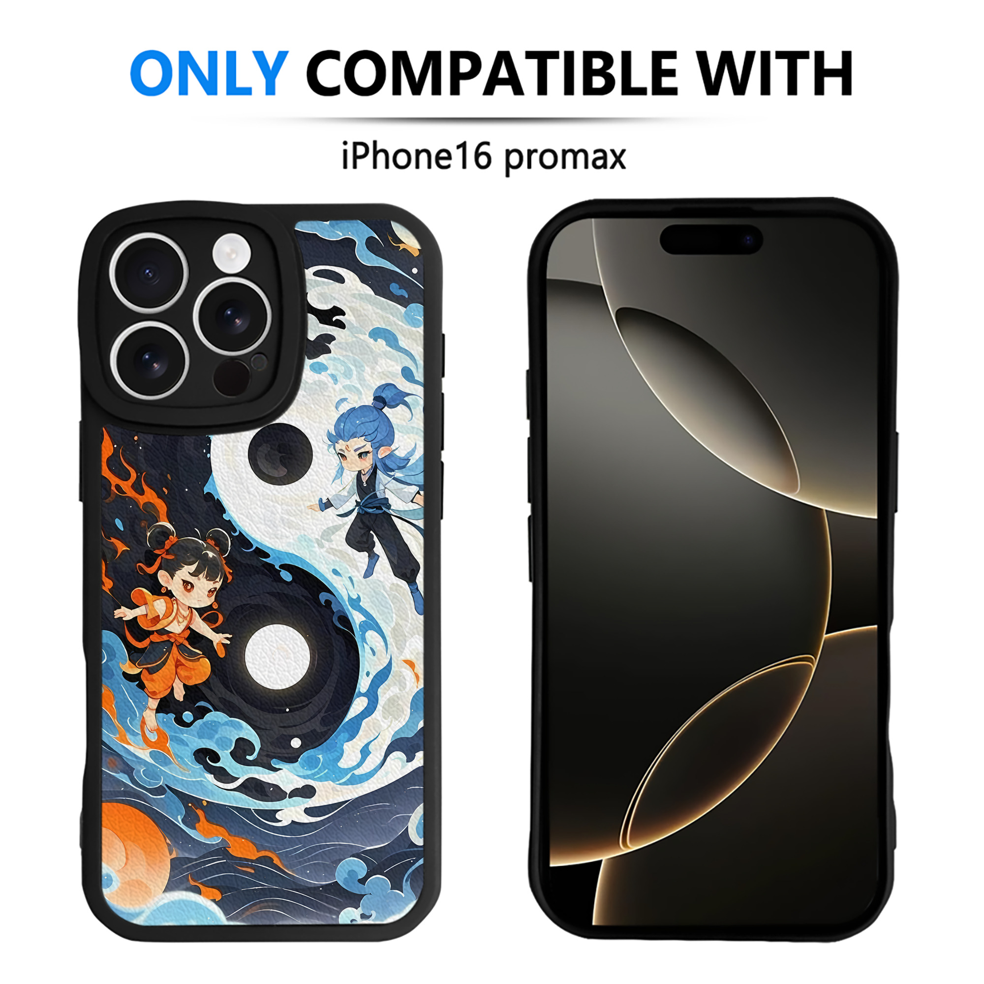 （画像用） Ne Zha 2 ナタ 魔童の大暴れ 【iPhone 16シリーズ対応】シリコンスマホケース（レザー調） 材質：シリコン